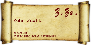 Zehr Zsolt névjegykártya
